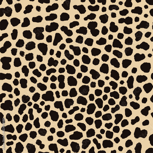 seamless pattern of cheetah skin in hand drawing style illustration