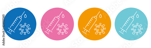Medicine vaccine sign. Medical syringe icon. set
