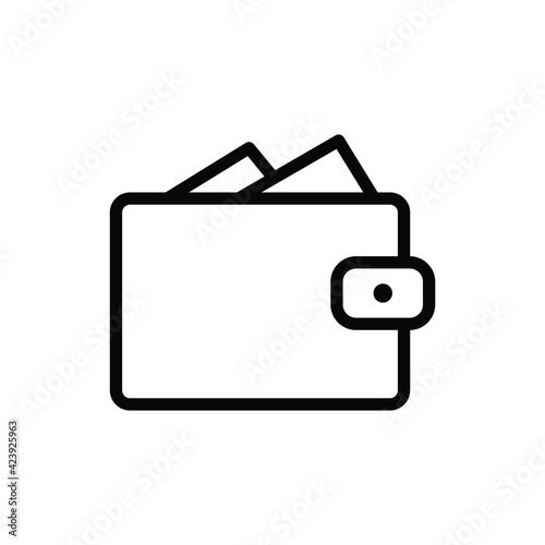 Wallet icon vector. Money wallet sign