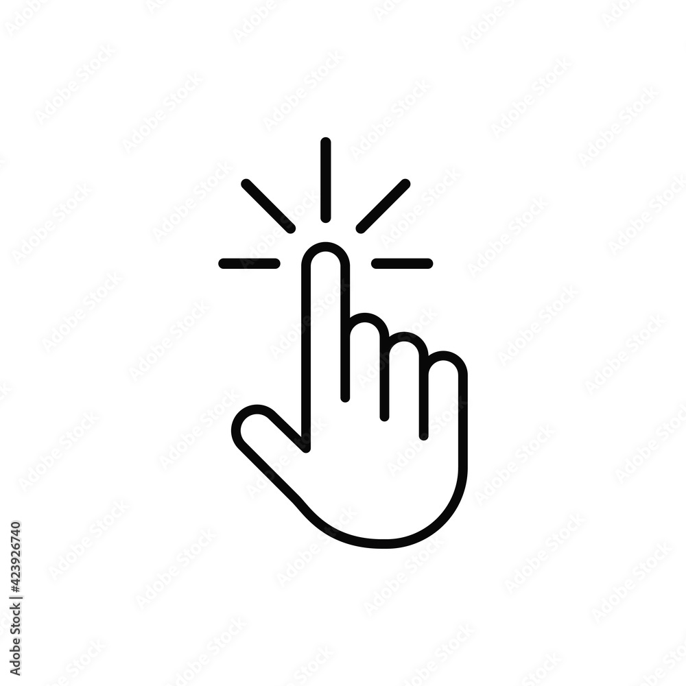 Hand cursor icon vector. Hand click sign Hand cursor icon vector. Hand click sign