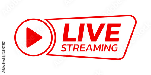 Live stream icon or button. Online broadcast logo. Vector illustration.