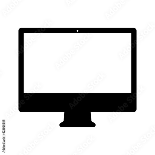 パソコン、デスクトップ、コンピュータのアイコン（シルエット）