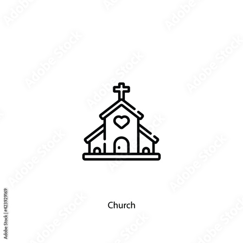 church icon vector sign symbol
