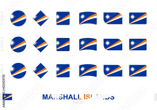 Marshall Islands flag set, simple flags of Marshall Islands with three different effects. Free Download Marshall Islands flag set, simple flags of Marshall Islands with three different effects. - GFXLoad