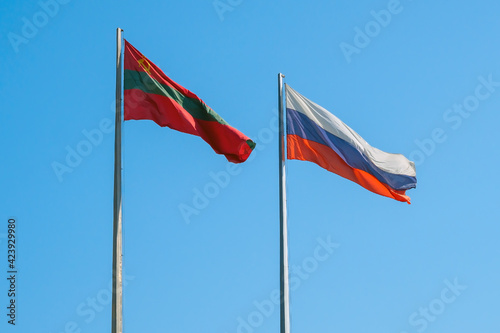 The national flag of Transnistria and Russia