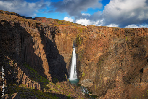 Litlanesfoss waterfall also called Studlabergsfoss in Iceland photo