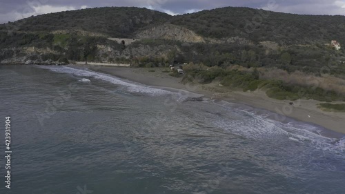 Aerial, Beach At The Dimitrios Shipwreck, Peloponnes, Greece photo