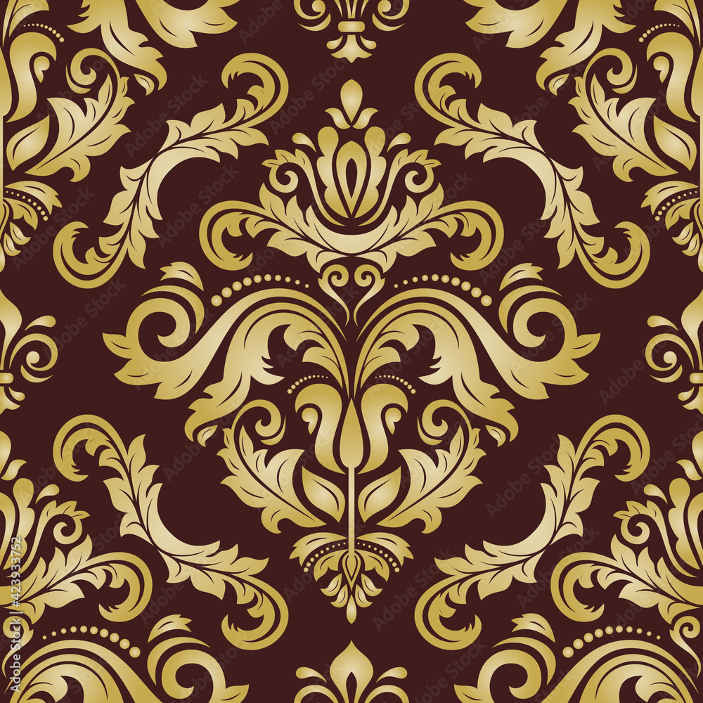 Brown and Golden Classic Seamless Pattern Brown and Golden Classic Seamless Pattern