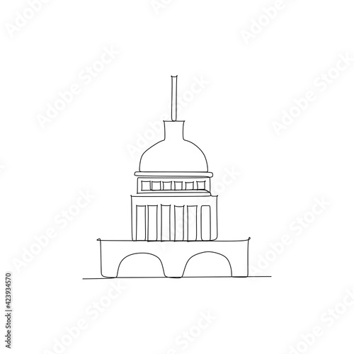 White House of Washington DC USA - Continuous one line drawing