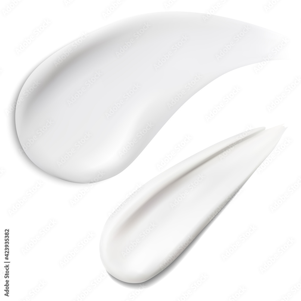 Cosmetic creme texture. Face cream smear, vector illustration