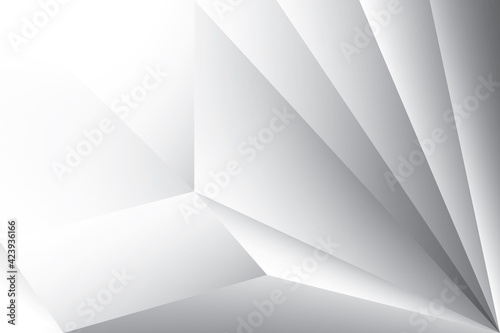 Abstract geometric white and gray color background. Vector illustration. 