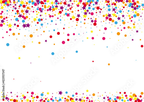 Blue Festival Star Background. Scattered Circle Illustration. Purple Confetti Celebrate Decoration. Celebration Dot Background.