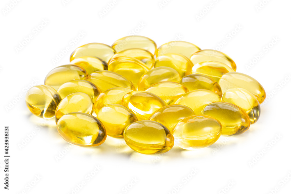 omega 3 capsules isolated on a white background omega 3 capsules isolated on a white background