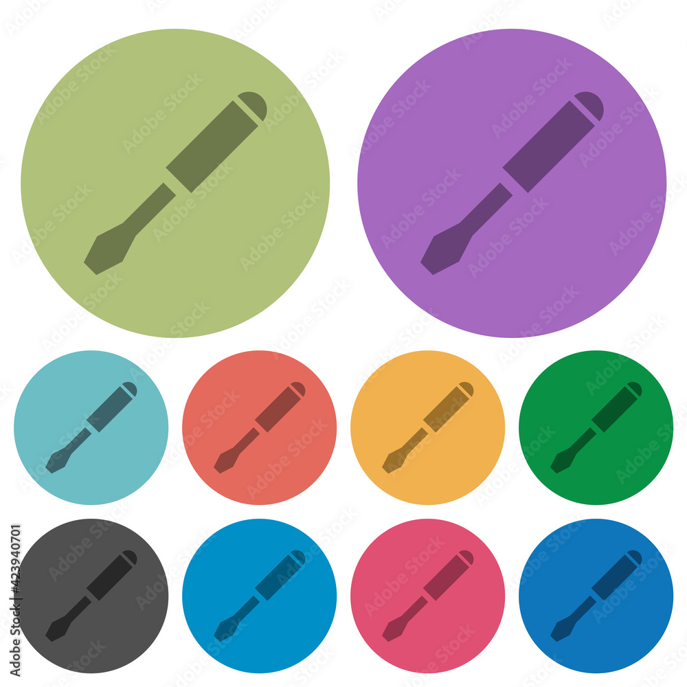 Single screwdriver color darker flat icons Single screwdriver color darker flat icons