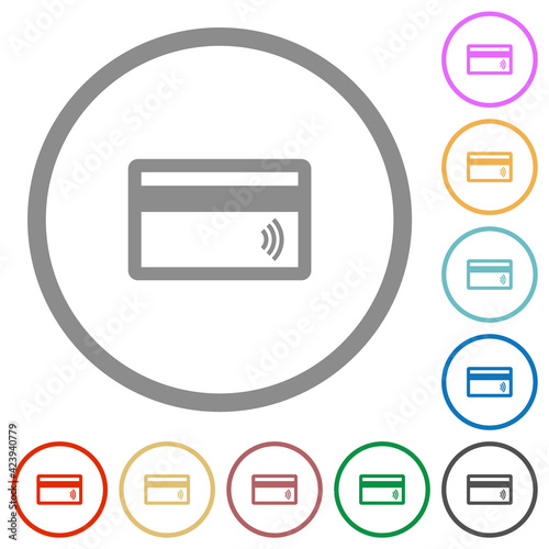 Free Download Contactless credit card flat icons with outlines - GFXLoad