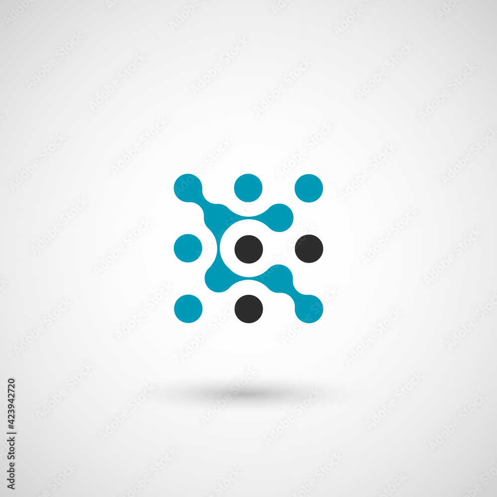 Abstract molecular network sign for concept design. Vector illustration template. Social media sign icon. Internet technology. Social media web element. Abstract vector background Abstract molecular network sign for concept design. Vector illustration template. Social media sign icon. Internet technology. Social media web element. Abstract vector background
