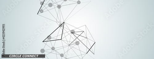 Chain polygon connections in abstract style. Communication vector design