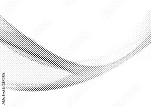 Abstract wave element. Stylized halftone line art pattern background. Data visualization dynamic wave pattern vector. 