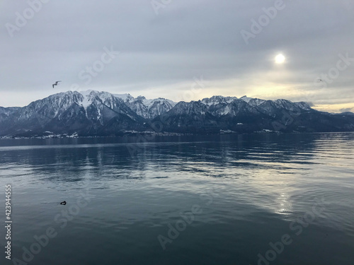 views of lake leman from montreux city