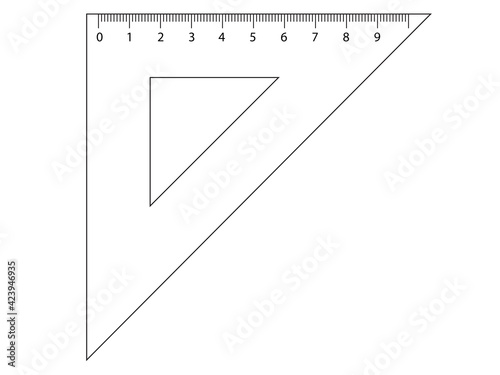 Measuring tool. Ruler, Triangle Ruler for school and business. 
Vector illustration. 