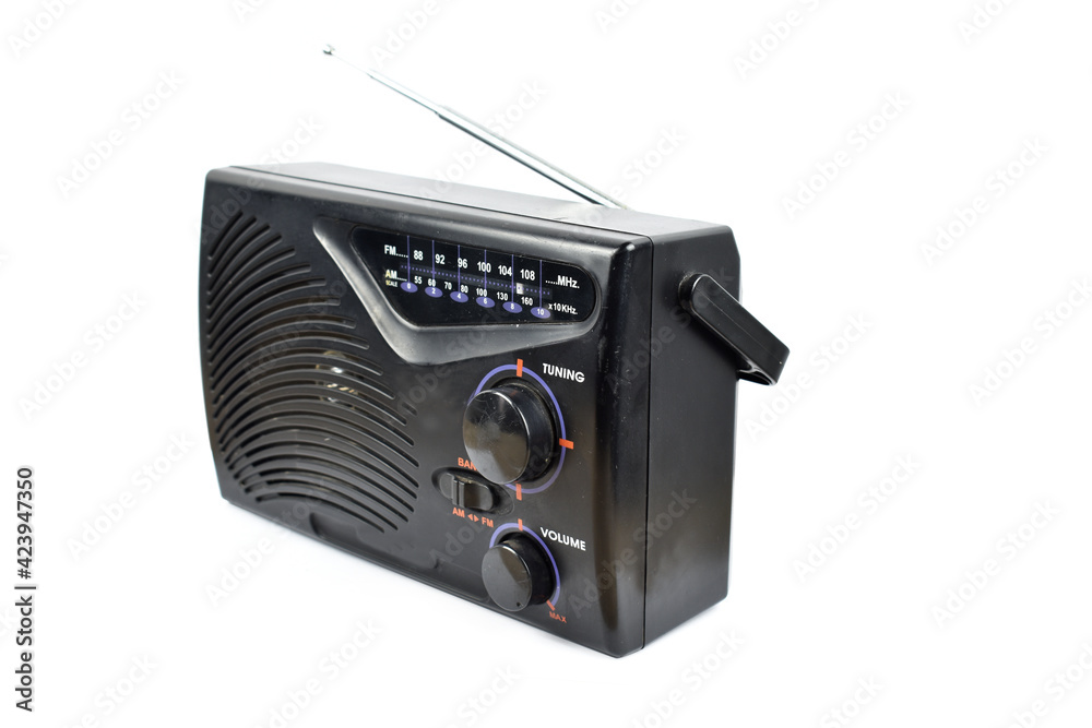 old radio isolated on white old radio isolated on white