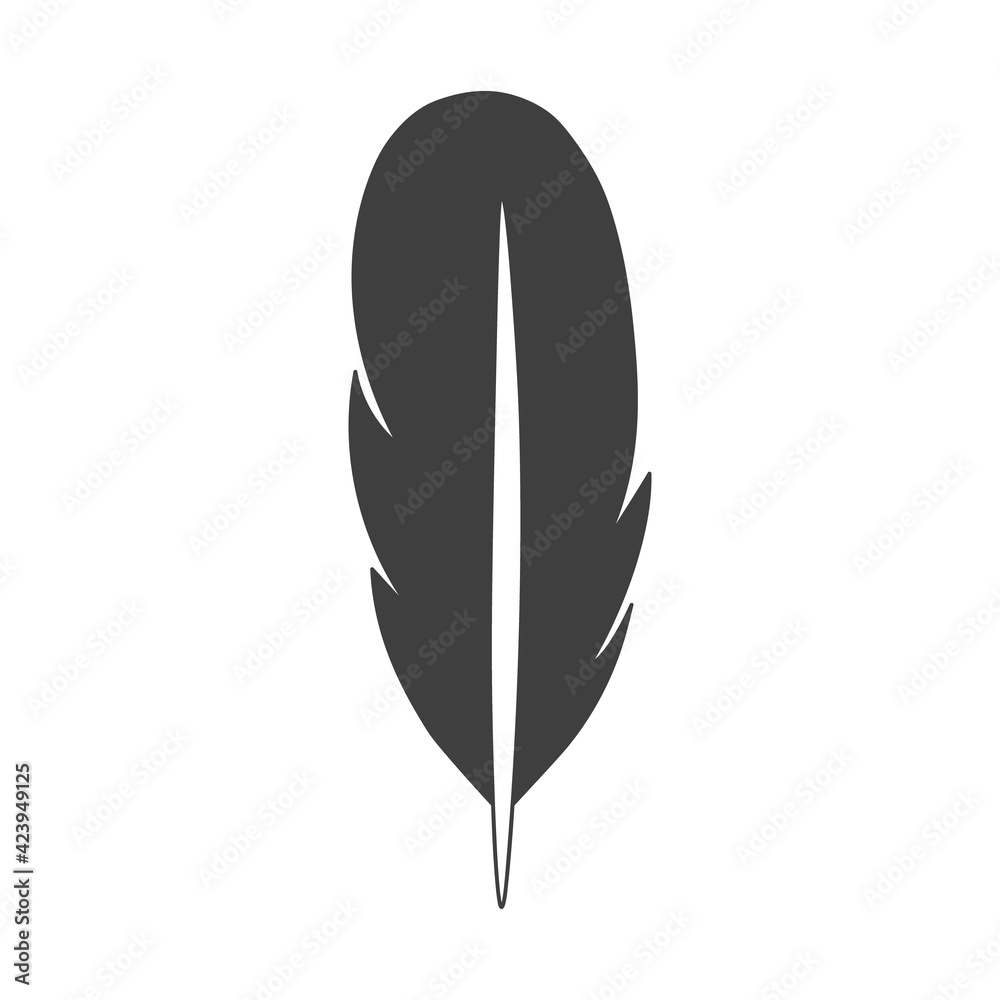 Feather flat icon. Pictogram for web. Line stroke. Isolated on white background. Vector eps10 Feather flat icon. Pictogram for web. Line stroke. Isolated on white background. Vector eps10
