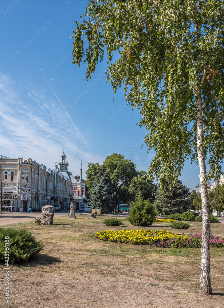 Square in the city of Azov, Rostov Region, Russia