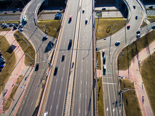 Photography Aerial view at junctions of city highway