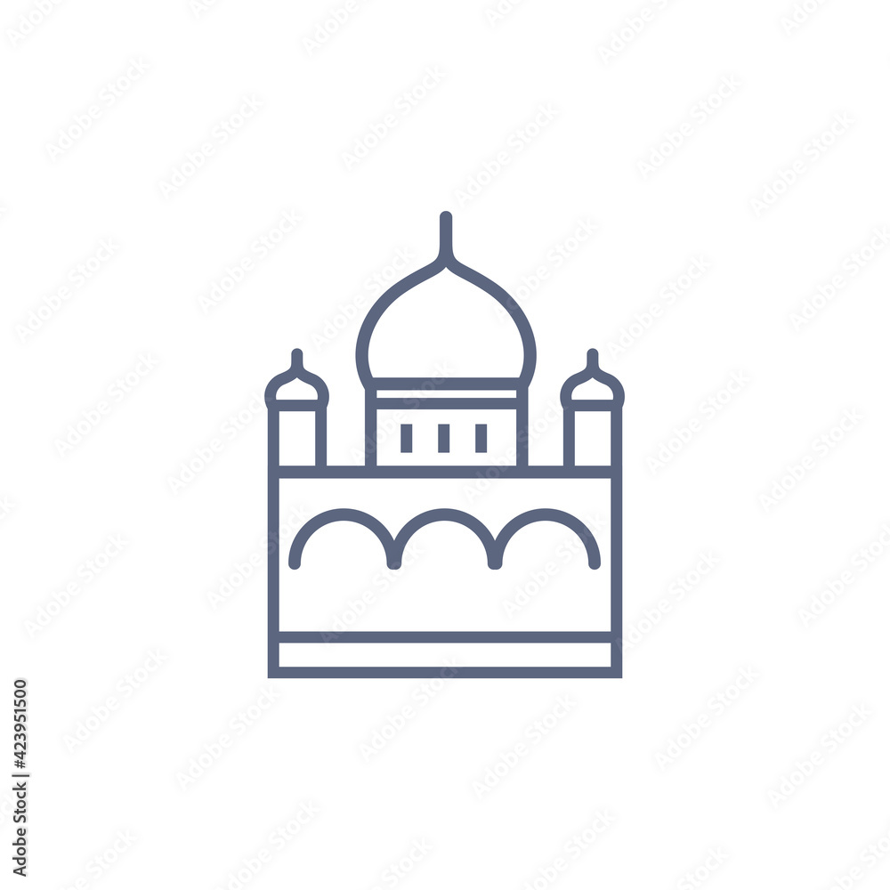 Church line icon - orthodox chapel simple linear pictogram on white background. Vector illustration.