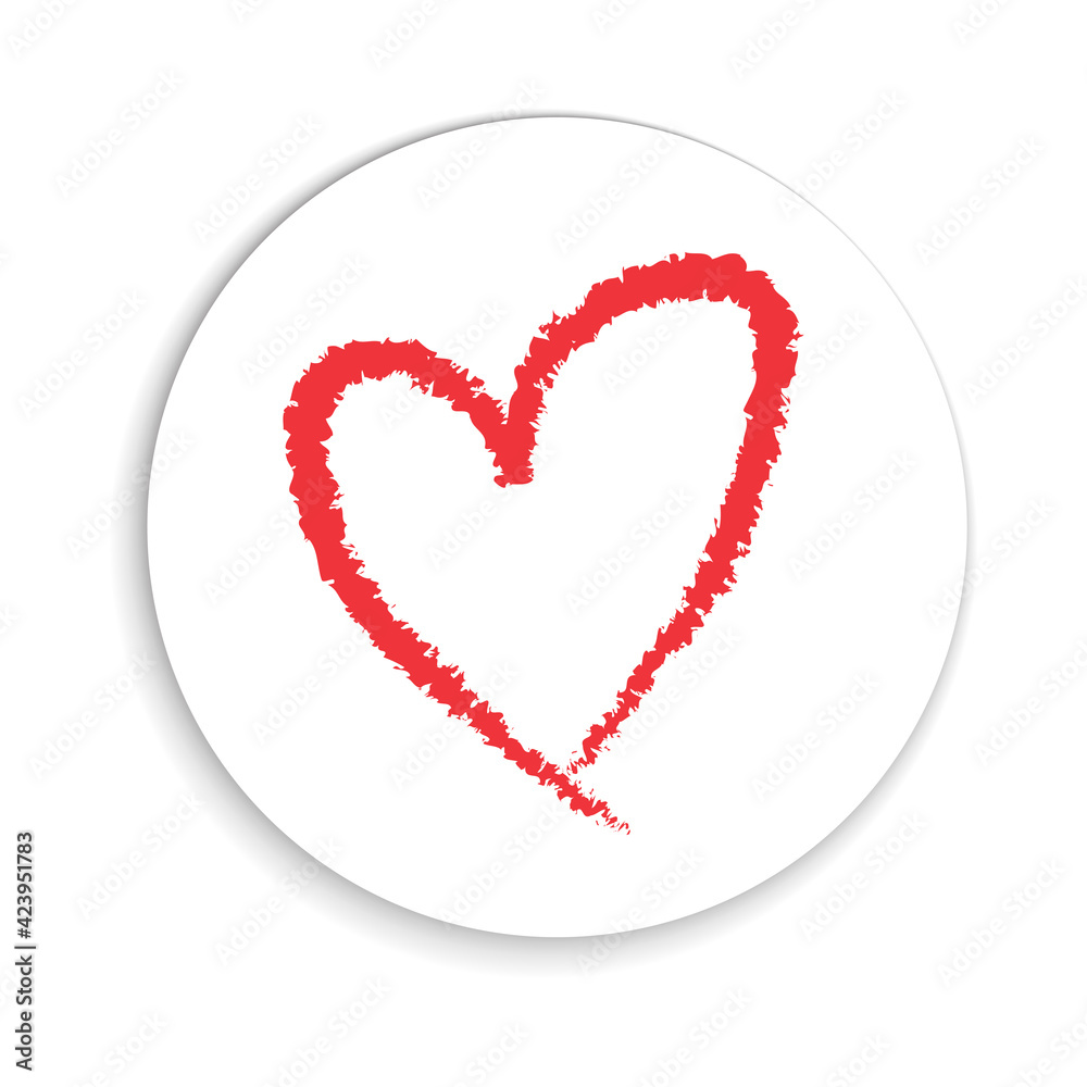 Romantic background with red heart. Valentines day concept design, vector