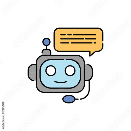 Chatbot color line icon. Pictogram for web page, mobile app