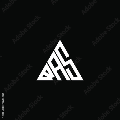 B A S letter logo creative design on black color background. BAS icon