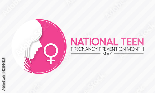 Vector illustration on the theme of Teen pregnancy prevention month observed each year in May across United States of America.
