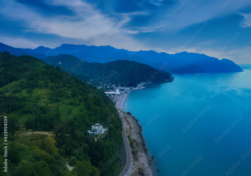 Panorama city of Batumi view from drone Panorama city of Batumi view from drone