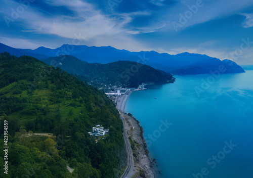 Panorama city of Batumi view from drone