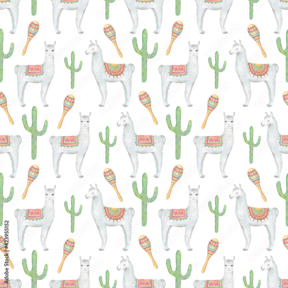 Cactuses and Llamas Pattern Cactuses and Llamas Pattern