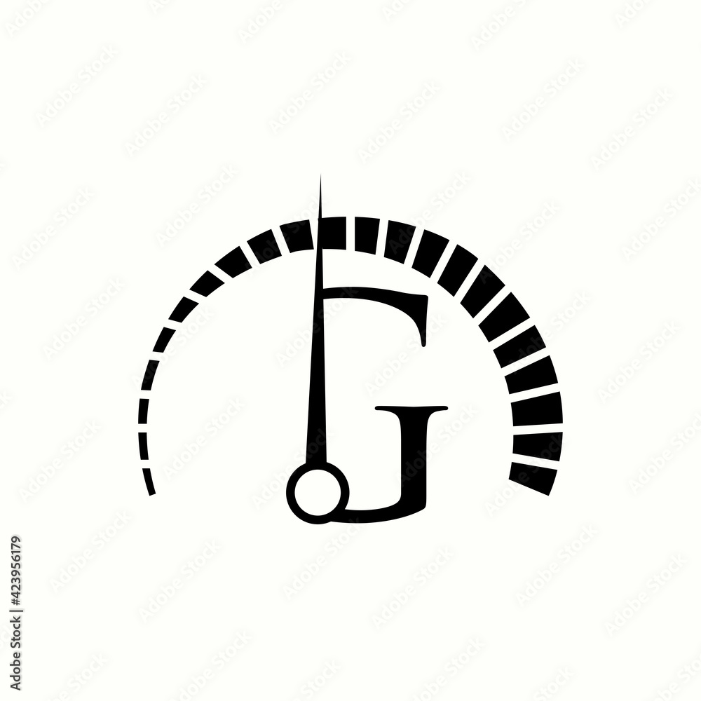 logo letter g with icon Speedometer vector design logo letter g with icon Speedometer vector design