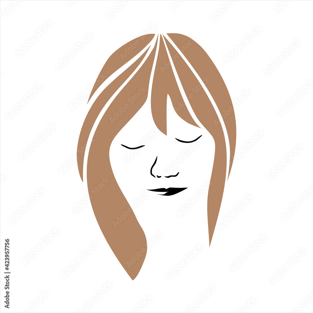 Abstract simple women face art. Vector ilustration for T-shirt. Suitable for all you need. Abstract simple women face art. Vector ilustration for T-shirt. Suitable for all you need.