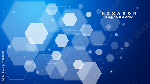 Abstract modern hexagonal background design. Geometric abstract background with hexagons. Honeycomb, science and technology design. Futuristic abstract background 3D Illustration. 2021