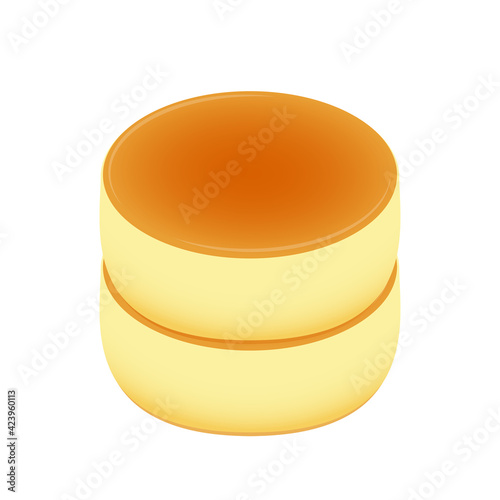 Souffle pancakes vector. Souffle pancakes is Dessert. Souffle pancakes on white background.