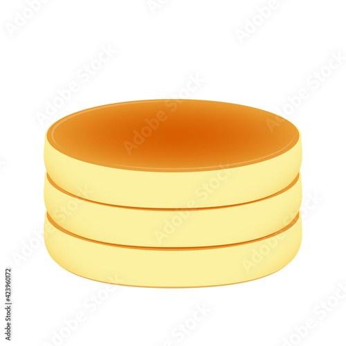 Souffle pancakes vector. Souffle pancakes is Dessert. Souffle pancakes on white background.