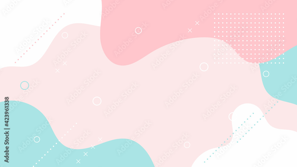 Beautiful pastel social media banner template with minimal abstract organic shapes composition in trendy contemporary collage style	
