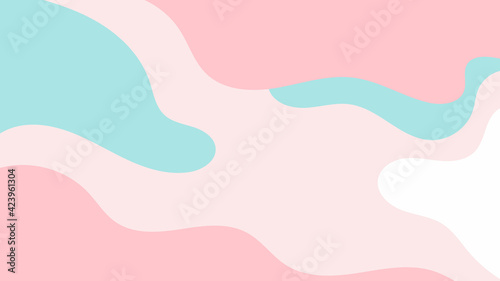 Beautiful pastel social media banner template with minimal abstract organic shapes composition in trendy contemporary collage style	