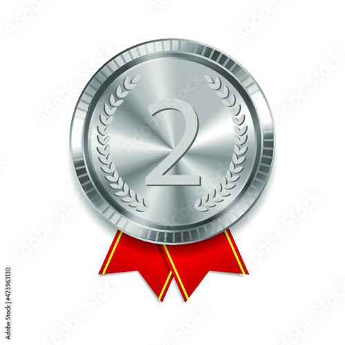 Champion silver medal isolated on a white background