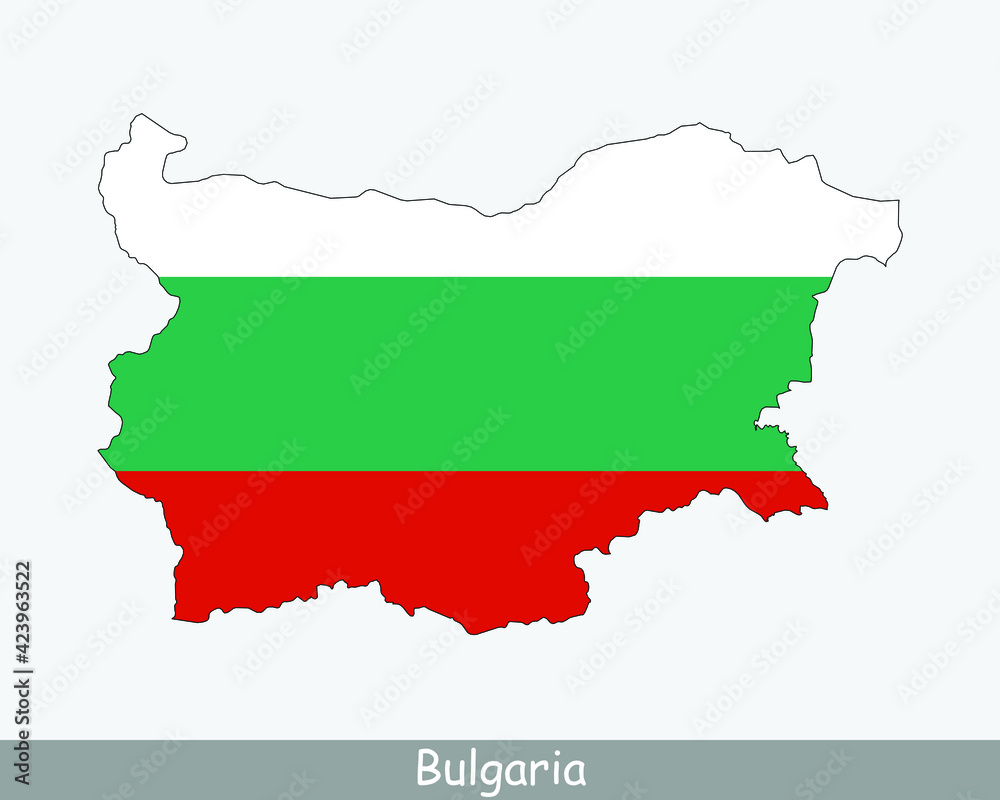 Bulgaria Map Flag. Map of Bulgaria with the Bulgarian national flag isolated on white background. Vector Illustration. Bulgaria Map Flag. Map of Bulgaria with the Bulgarian national flag isolated on white background. Vector Illustration.