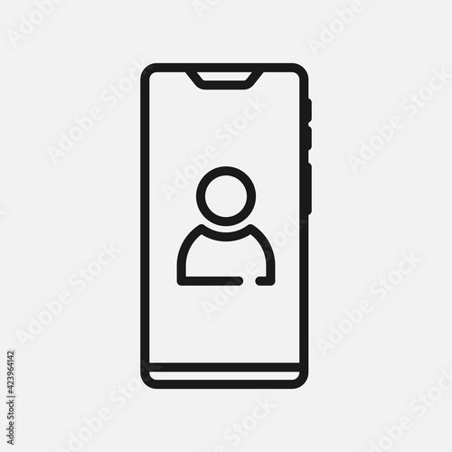Phone video call or online conference line vector icon isolated on white background.