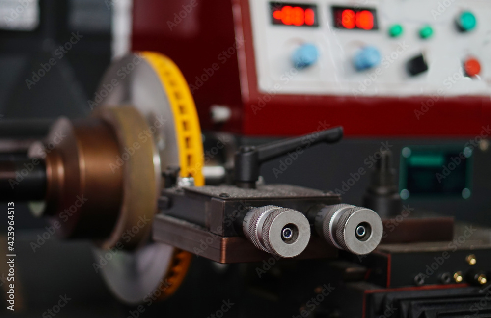 Close-up view of abstract heavy industry, metal processing equipment in an industry Close-up view of abstract heavy industry, metal processing equipment in an industry