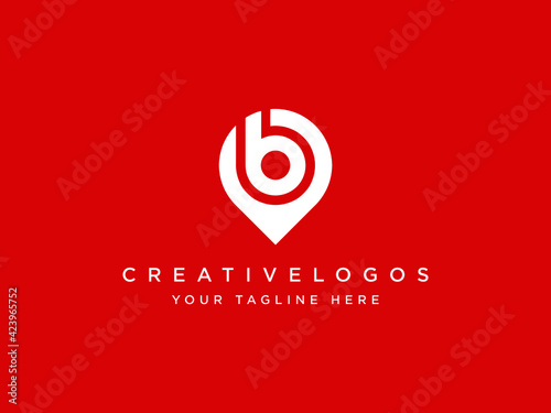 Creative Letter B Logo, Location Icon, Address icon logo, Unique Alphabet B Logo, Initials B Letter Logo, Modern Business Logo Template Vector