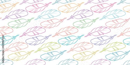 Feather seamless repeat pattern vector background