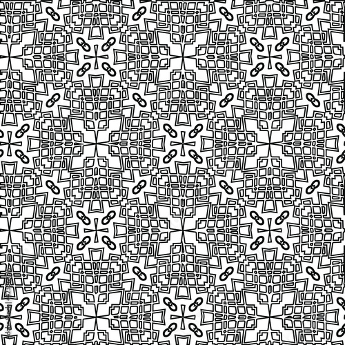 Geometric vector pattern with triangular elements. Seamless abstract ornament for wallpapers and backgrounds. Black and white colors.
